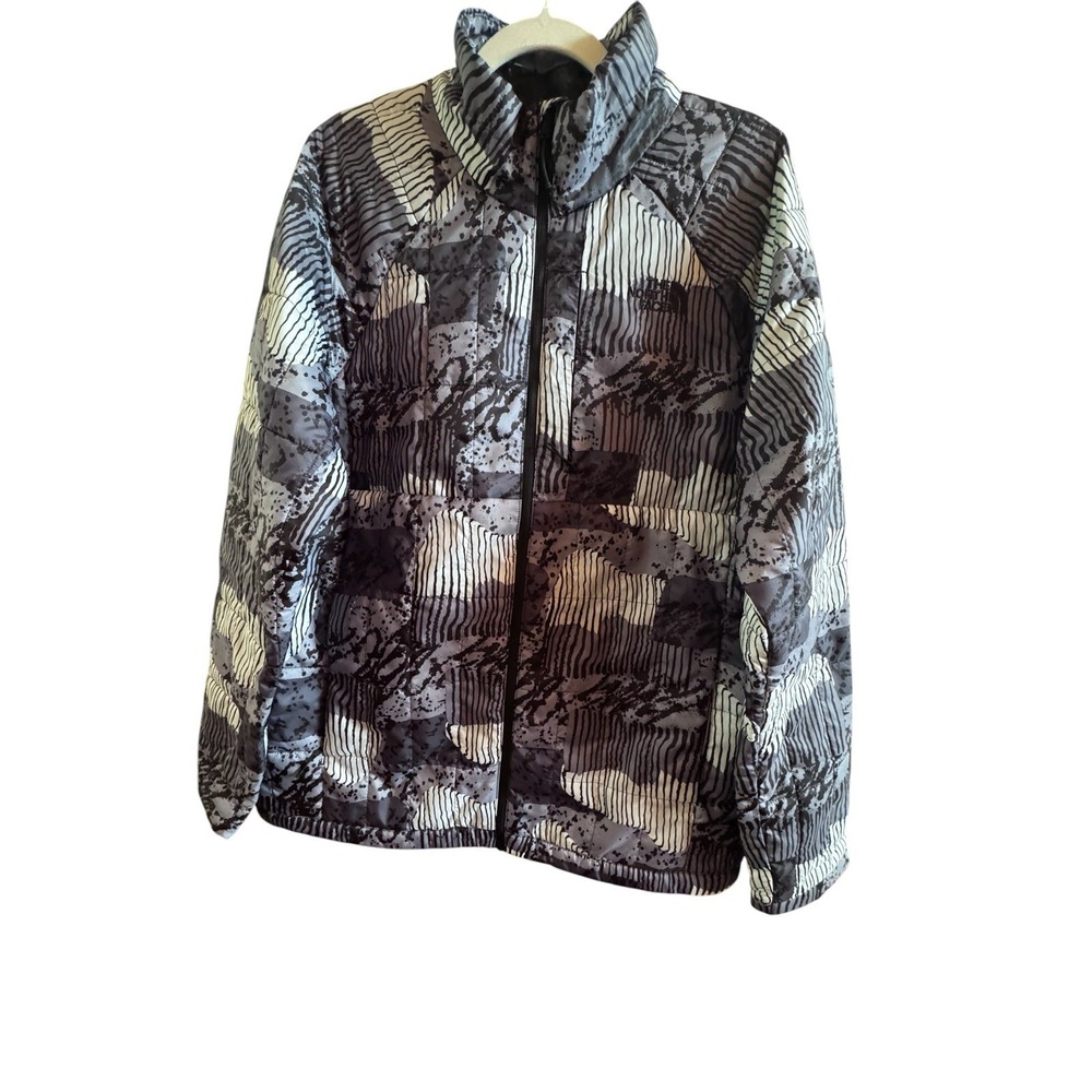 The North Face Men's Large Circaloft Grey Black Abstract Packable Light Jacket